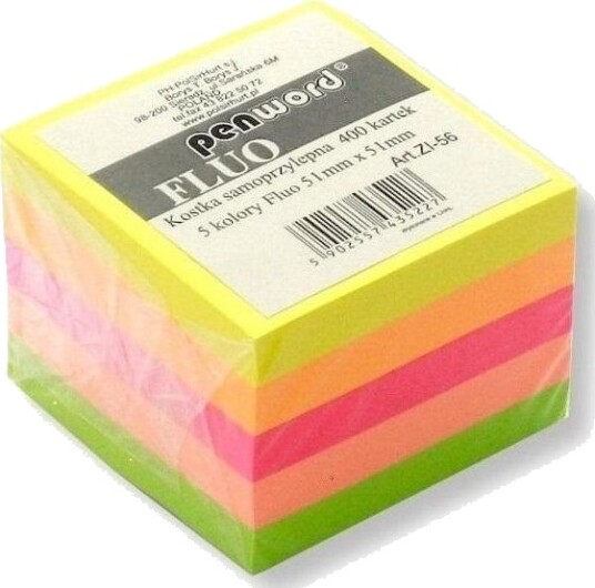 Penword Selvklebende Blokk 5X5 Cm – Fluo