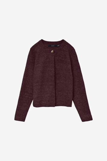 Vero Moda - Kardigan vmMarina LS O-neck - Rød