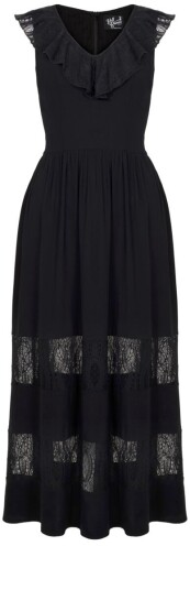Hell Bunny Lang kjole Mortem Maxi Dress XS til 4XL Damer svart