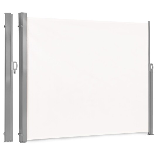 Sammenleggbar markise 300x160 cm side rullegardin skjerm for hage terrasse Beige Sammenleggbar markise 300x160 cm side rullegardin skjerm for hage terrasse Beige