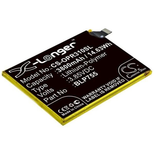 OPPO PDCT00 batteri (3800 mAh 3.85 V, Sort)