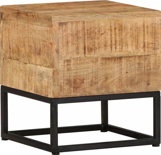 vidaXL Sidebord 30x30x33 cm grovt heltre mango