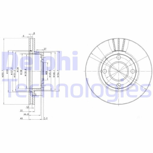 Bremseskive DELPHI BG2668