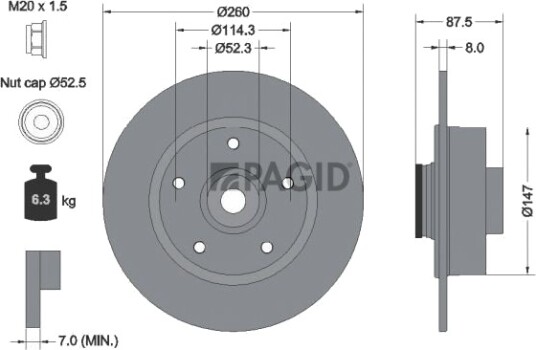 PAGID 55952NC Bremseskive PAGID 55952NC Bremseskive