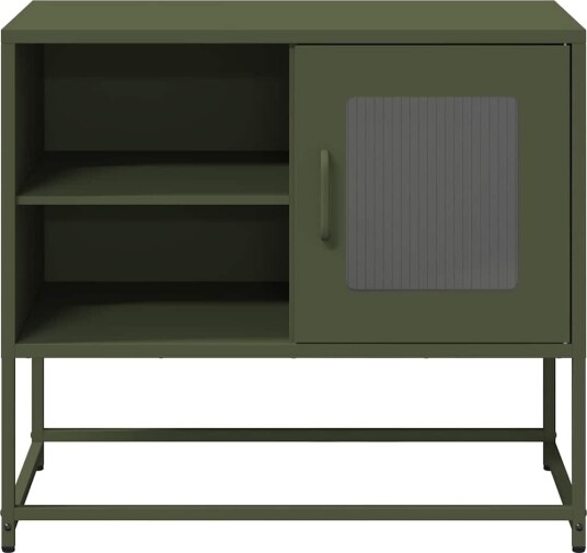 TV benk olivengrønn 68x39x60,5 cm stål