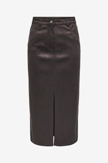 Only Skjørt onlNala Life Faux Suede Slit Grå