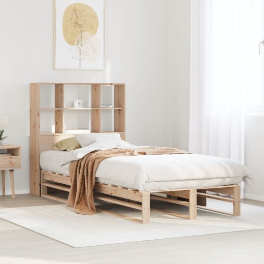 Seng med bokhylle uten madrass 90x200 cm heltre