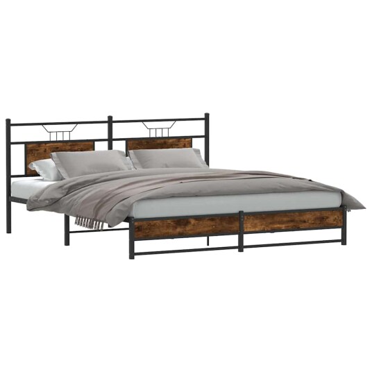 Sengeramme uten madrass røkt eik 160x200 cm konstruert tre 4106911
