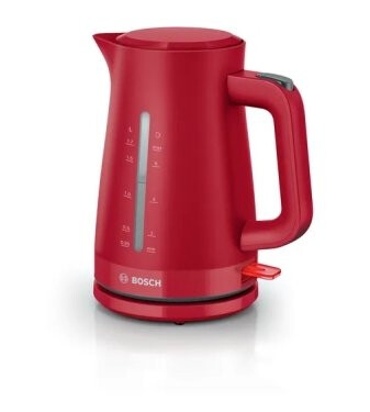 Bosch TWK3M124 Vannkoker 1,7L 2400W Rød med Vannivåindikator Bosch TWK3M124 Vannkoker 1,7L 2400W Rød med Vannivåindikator