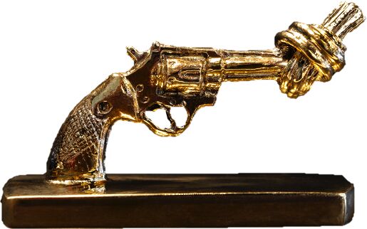 Non Violence Knotted Gun mini 7 cm Bronse
