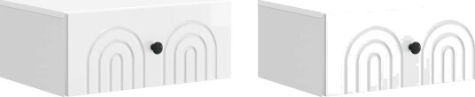  Vegghengt Nattbord 2 pcs Høgglans hvit 49 x 34,5 x 20 cm