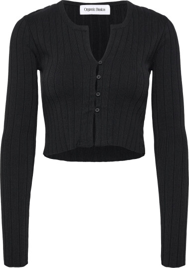 Organic Basics | Soft Knit Rib Crop Cardigan | L