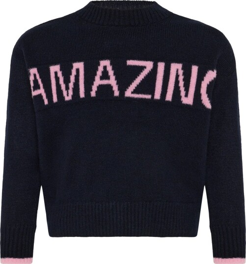 Kids Only Kogamour Ls Oneck Pullover Cp Knt Navy 122 128