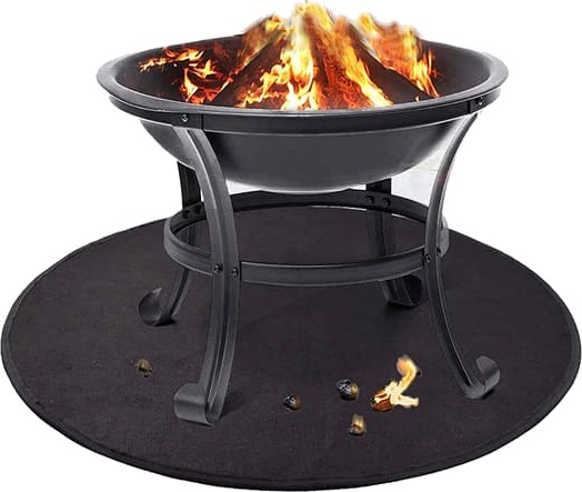 Brannsikker matte for bålpanne 36 tommer under grillmatte brannsikker pute BBQ beskytter for vedbrenner beskytt gressgulvdekke mot glør varmeisolasjonspute for O Brannsikker matte for bålpanne 36 tommer under grillmatte brannsikker pute BBQ beskytter for vedbrenner beskytt gressgulvdekke mot glør varmeisolasjonspute for O