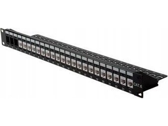 Roline Cat.6 19"-Keystone Patch Panel Black Sort Krone Lsaplus