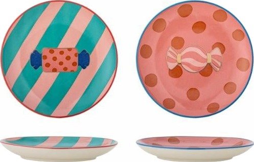 Bloomingville Caramella tallerken 16 cm sett med 2 rosa steintøy tallerkener Bloomingville Caramella tallerken 16 cm sett med 2 rosa steintøy tallerkener
