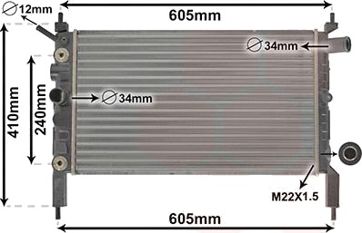 VAN WEZEL 37002026 Radiator motorkjøling