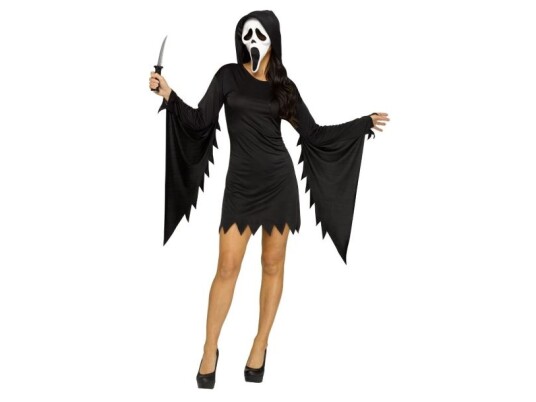 Partychimp Ghost Face Kjole Med Maske Partychimp Ghost Face Kjole Med Maske