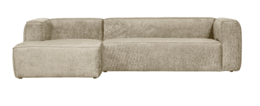 WOOOD Bean Corner Sofa Left Velvet buttermilk