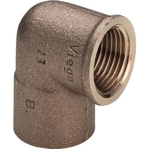 Viega 15mm Vinkel Albue Muffe 90° i Messing for Hydraulikk