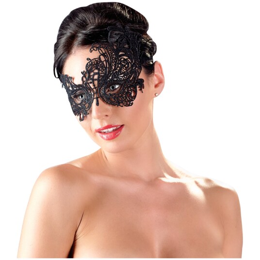 Cottelli Asymmetrical Lace Mask - Svart Cottelli Asymmetrical Lace Mask - Svart