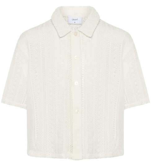 Grunt Skjorte GRPooa Flo Off White 16 år 176 Skjorte K/E Hvit