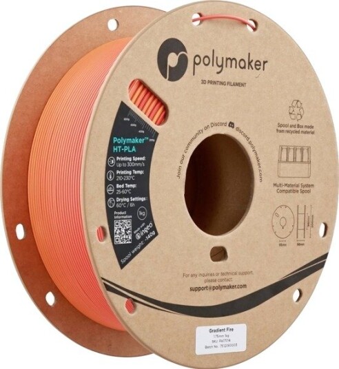 Polymaker Ht-Pla Gradient 1.75 Mm 1 Kg Gradient Fire Polymaker Ht-Pla Gradient 1.75 Mm 1 Kg Gradient Fire