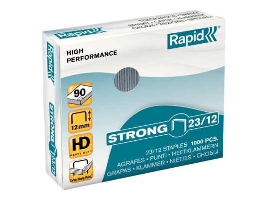 Rapid Strong Stifter 23/12 Mm Galvanisert Stål Pakke Av 1000