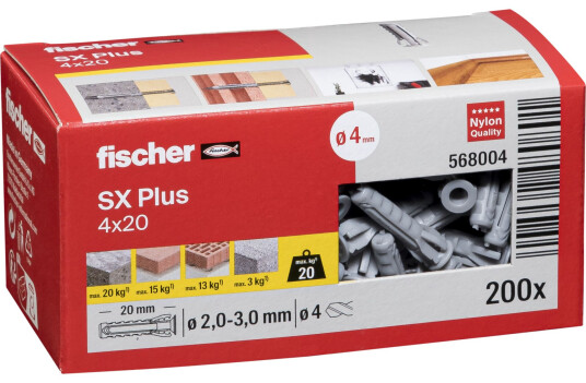 Fischer SX Plus Plugger 4x20mm 200 Stk