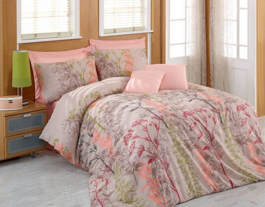 Eponj Home Sengetøy Enkelt 3 deler Beige/Rød/Rosa/Grønn
