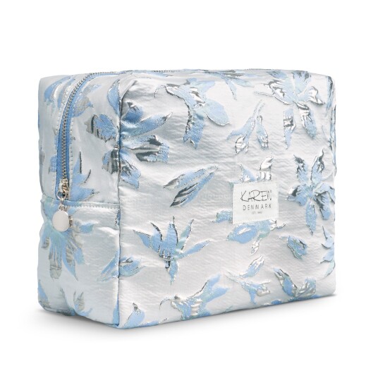 Karen Toiletry Bag Blå/hvid brokade Karen Toiletry Bag Blå/hvid brokade