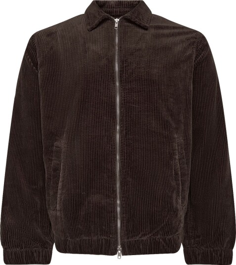 Lindbergh Seersucker Corduroy Zip Through Jacket DK BROWN XL Lindbergh Seersucker Corduroy Zip Through Jacket DK BROWN XL
