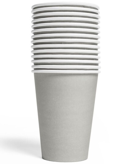 14 stk Sølvfarget Pappkrus 210 ml