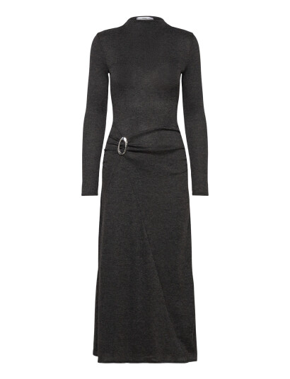 Mango Fine Knit Dress With Metallic Detail Grey M Mango Fine Knit Dress With Metallic Detail Grey M