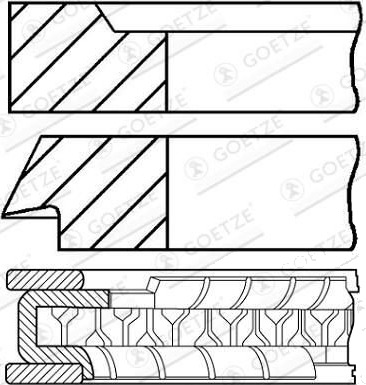 Stempelringsett GOETZE ENGINE 08-407722-10