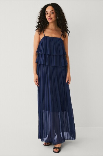 Vila Chiffonkjole viChiffan Singlet Pleat Blå Vila Chiffonkjole viChiffan Singlet Pleat Blå