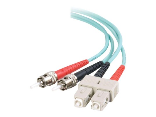 C2G SC-ST 10Gb 50/125 OM3 Duplex Multimode PVC Fiber Optic Cable (LSZH) - nettverkskabel - 3 m - akvamarin