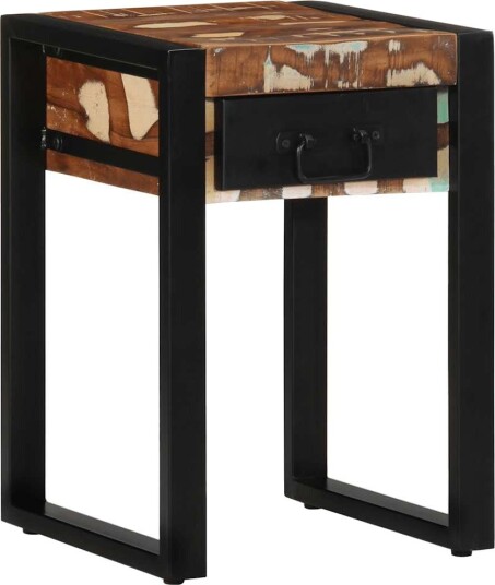 Sidebord flerfarget 35x35x50 cm gjenvunnet heltre 8721158313232