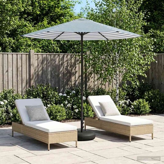 vidaXL Hageparasol med base Rektangulær 2,3 x 2,3 m Polyester