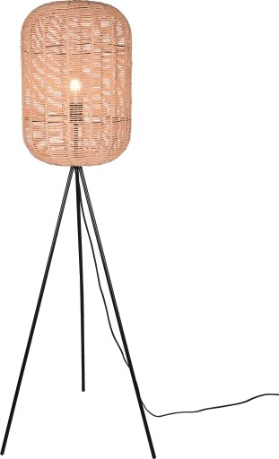 Trio Runa Gulvlampe 40W Matt Sort/Sisal