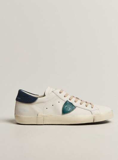 Philippe Model PRSX Low Top Suede Sneaker White/Blue