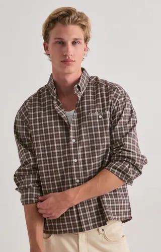 Que Sera Sera Cooper Check Shirt Rutete skjorter Brun
