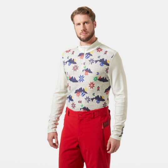 Helly Hansen Herre Lifa Merino Mellomvekt 1/2 Glidelås Basislag Hvit 2xl