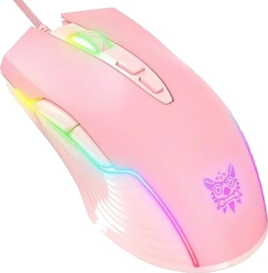 Onikuma CW905 Rosa Spillmus med RGB-belysning og 7 DPI-nivåer