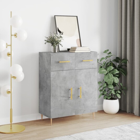vidaXL Skjenk betonggrå 69,5x34x90 cm konstruert tre vidaXL Skjenk betonggrå 69,5x34x90 cm konstruert tre