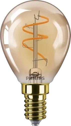 Philips Vintage Led Led Filamentlyspære Form: G95 E14 3.1 W Ekvivalent 25 W Klasse F Flammelys 2200 K Ravgul Philips Vintage Led Led Filamentlyspære Form: G95 E14 3.1 W Ekvivalent 25 W Klasse F Flammelys 2200 K Ravgul