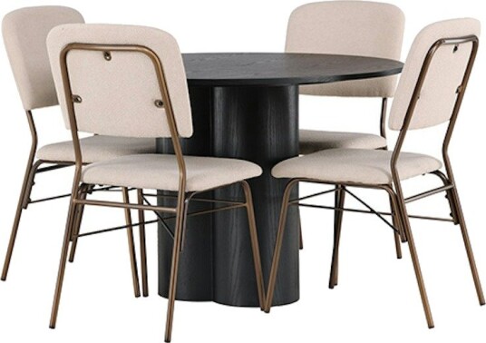 Venture Home Spisegruppe Venture Home Olivia Ø110 cm med 4 stk Seda Stoler GR23834