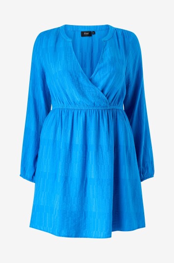 Zizzi Kjole caMonica L/S Abk Dress Blå Zizzi Kjole caMonica L/S Abk Dress Blå