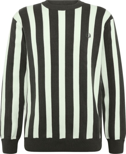 Fred Perry Textured Stripe Jumper   Khaki green   M