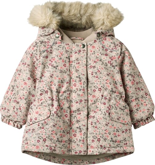 Wheat Vinterjakke   Mathilde   Grey Måneblomster   Wheat   2 år (92)   Vinterjakke Beige Rosa